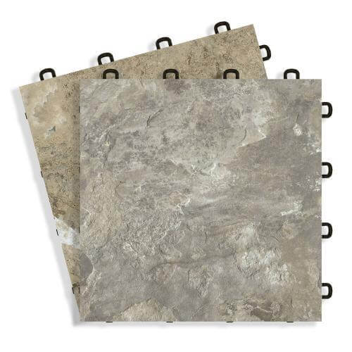 Canyon vinyl top interlocking floor tiles - Slate
