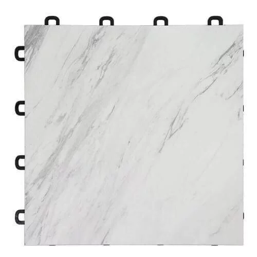 white marble vinyl top interlocking floor tiles